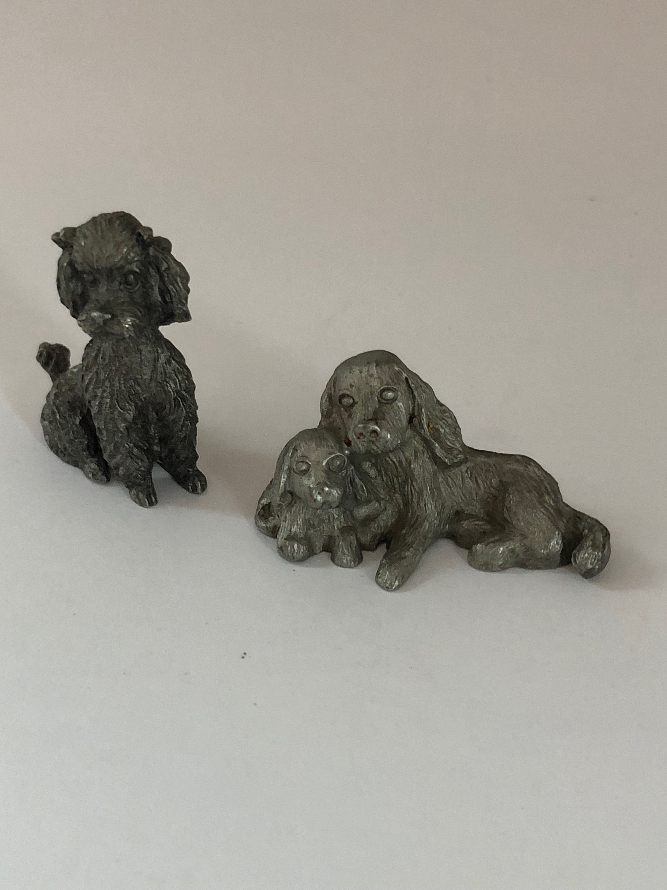 Spoontiques Pewter Miniature Dog Figurines. Poodle and Spaniel. Vintage ...