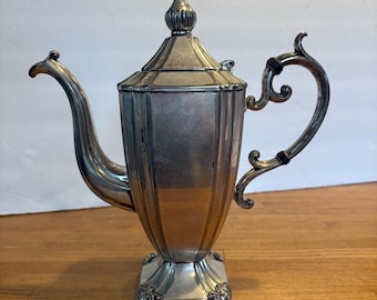 Chaleira vintage Goldfeder em prata, com pé, estilo Art Déco, para chá e café.