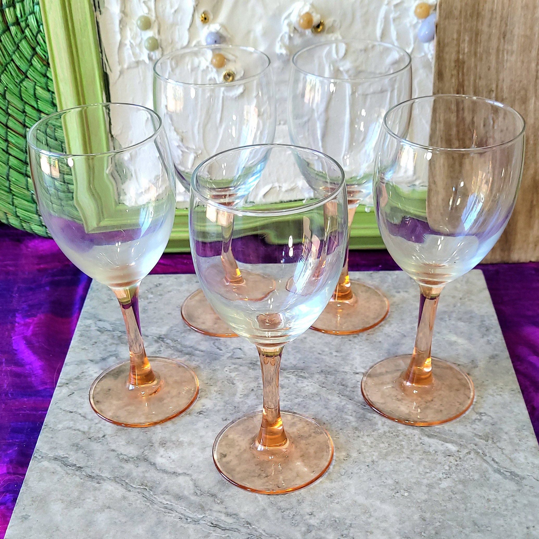 rose crystal wine glasses with ovals design – The Vintage List