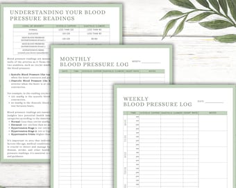 Bloeddruklogboek, bloeddrukgrafiek, bloeddruktracker, medische tracker, bloeddruktracker, sjabloon, wekelijkse maandelijkse bloeddruk