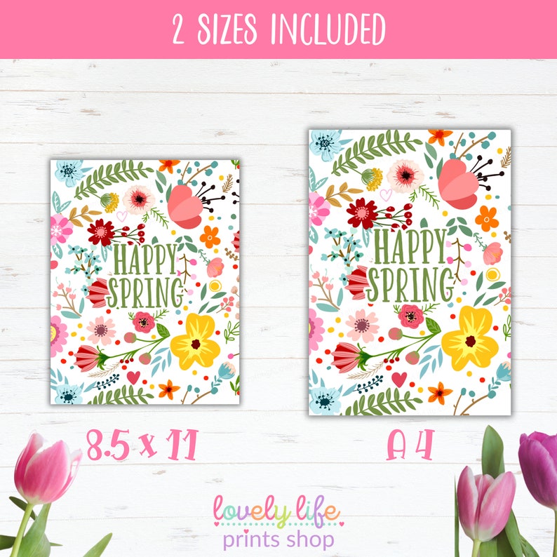 Happy Spring Printable Art, Spring Art, Spring Printables, Easter Art ...