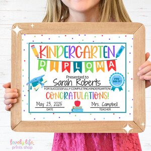 Printable Graduation Diplomas, Preschool Graduation, Kindergarten Graduation, Printable Kindergarten Diploma, First Grade Diploma, Second