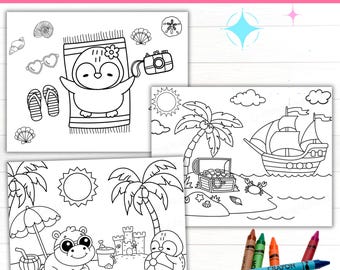 Sommer Malseiten, Sommer Aktivität, Kinder Sommer Printables, Strand Malvorlagen, Sommerferien Färbung, Eiscreme Malseite