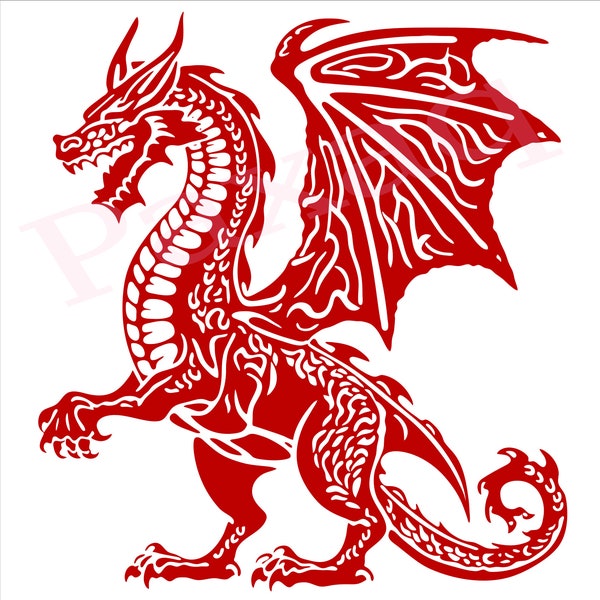 Y Ddraig Goch Svg, Welsh Dragon svg, Jpg Png Pdf Svg for T-shirts, Mugs, Tattoos, Vector for Mythological lover, Commercial use