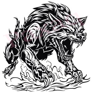 Fenrir Svg, berserk Fenrir Vector, Jpg Png Pdf Svg for T-shirts, Mugs, Tattoos, Stickers, Vector for Norse Mythology lover, Commercial use