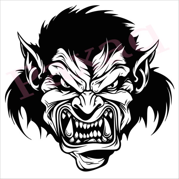 Troll Svg, vecteur de troll maléfique, Jpg Png Pdf Svg pour T-shirts, tasses, tatouages, autocollants, vecteur pour amateur de mythologie nordique, usage commercial