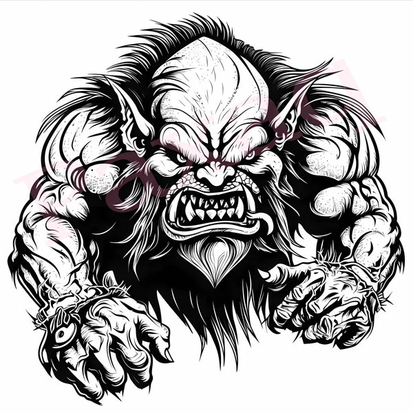 Troll Svg, Evil Troll Vector, Jpg Png Pdf Svg for T-shirts, Mugs, Tattoos, Stickers, Vector for Norse Mythology lover, Commercial use