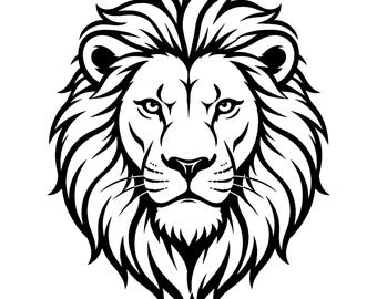 Majestic lion head with flowing mane SVG DXF EPS Bundle Digital Cut File for Cricut and Silhouette Commercial Use