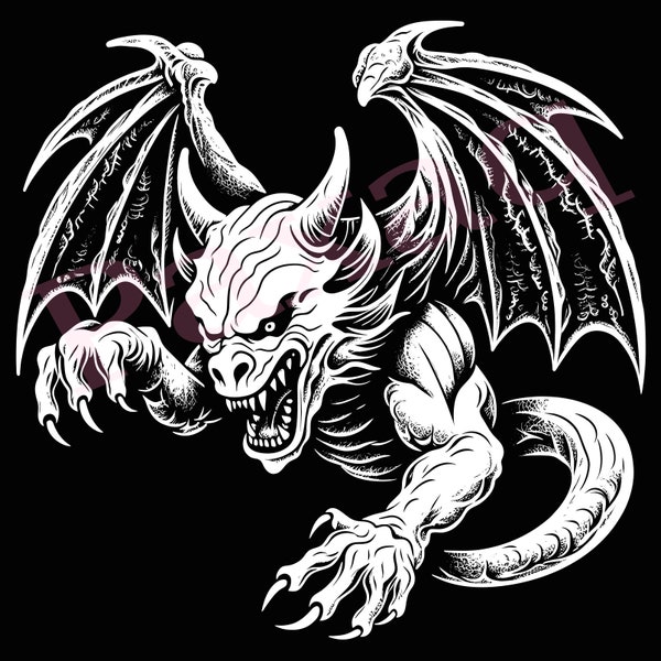 Gargoyle Svg, Evil Gargoyle svg, Gargoyle clipart cutfile for shirt, Mug, Tattoo, decor, Vector for Mythology lover, Commercial use