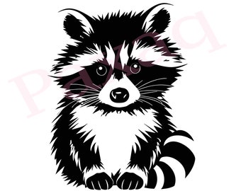 Raccoon Svg, Cute Raccoon svg, Raccoon Vector Cutfile png Pdf svg jpg for Mugs, Tattoos, Stickers, Clothes, Home Decor, instant download