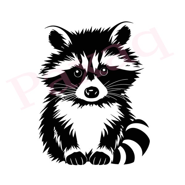 Raccoon Svg, Cute Raccoon svg, Raccoon Vector Cutfile png Pdf svg jpg for Mugs, Tattoos, Stickers, Clothes, Home Decor, instant download