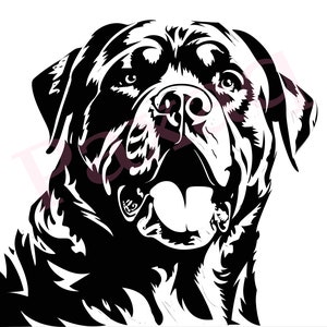 Rottweiler Svg, trouwe Rottweiler Vector, Rottweiler Vector Cutfile png Pdf svg jpg voor mokken, tatoeages, stickers, kleding, instant download