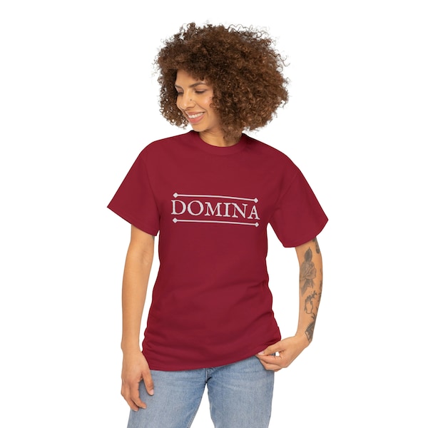 Maestro de la Casa "DOMINA" Camiseta Latina, Amante, , Camiseta de Algodón Pesado Unisex, Cómoda, Colorida, Casual