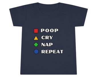 Toddler T-shirt Poop Cry Nap Repeat Cotton tee