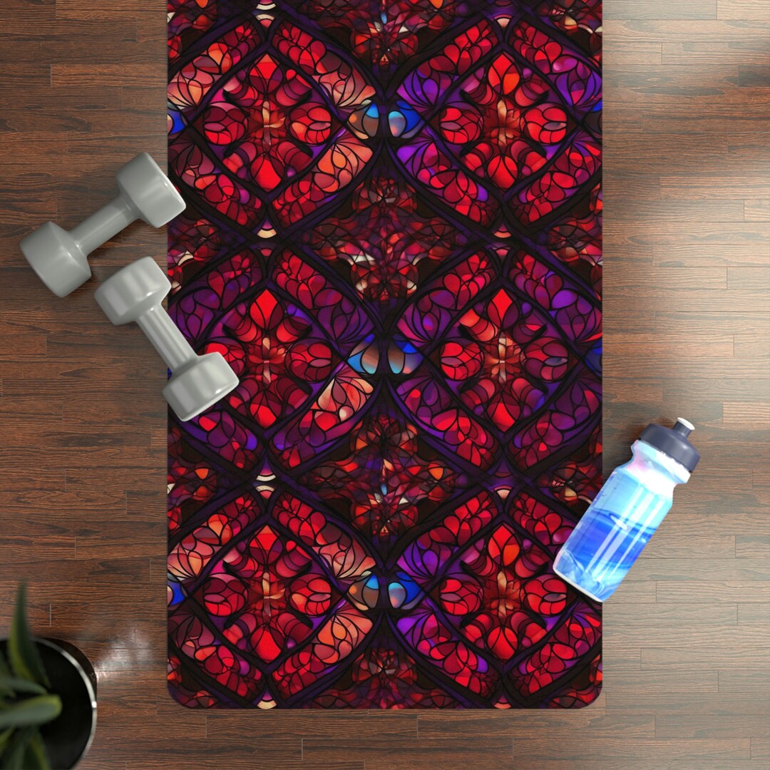 Stained Mat Stained Glass Yoga Mat Light Weight Microfibe Suede Rubber - Etsy