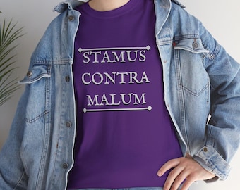 We Stand Against Evil -- The Phantom, Jungle Patrol Motto "Stamus Contra Malum Unisex Heavy Cotton Tee