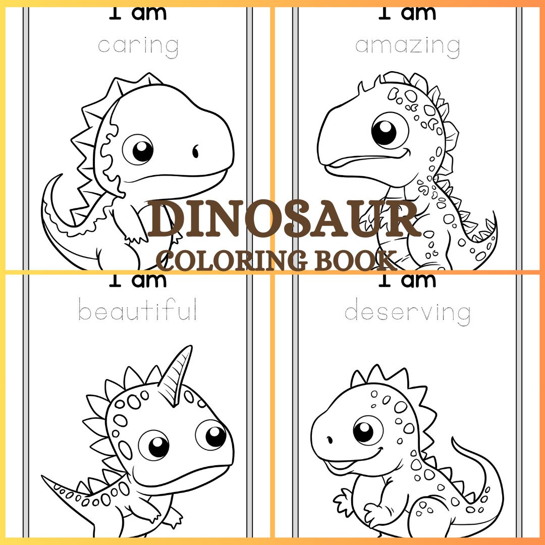 Dinosaur Fun Facts Coloring Book Educational and Entertaining Perfect