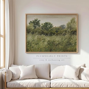 Skovgaard Field of Oats Landscape Oil Painting Art Print Poster, Vintage Cottagecore Countryside Field, Classic Nature Green Wall Decor