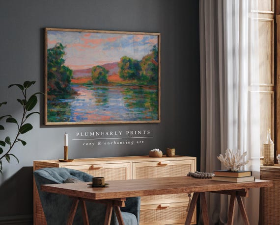 Guillaumin Lake Sunset Impressionist Oil Painting Art Print Poster