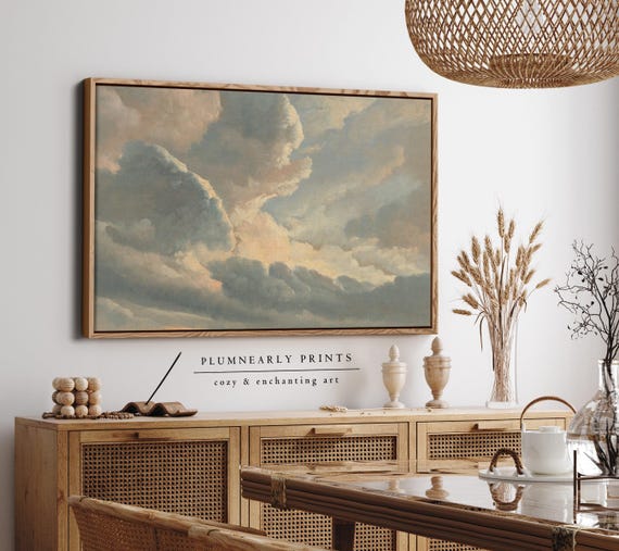 Clouds Landscape Oil Painting Framed Canvas Art