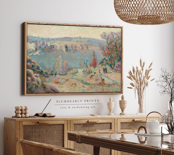 Guillaumin Pastel Countryside Landscape Impressionist Oil Painting Framed Canvas Art