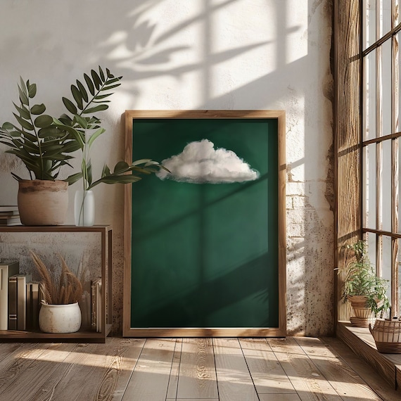 Emerald Green Cloud Oil Painting Art Print Poster