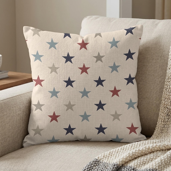 Woven Star Pillow – America 250th Patriotic Americana Throw Pillow