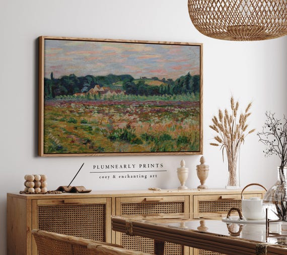 Countryside Village Landscape Oil Painting Framed Canvas Art