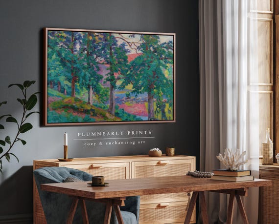 Guillaumin Colorful Forest Painting Landscape Impressionist Oil Painting Framed Canvas Art