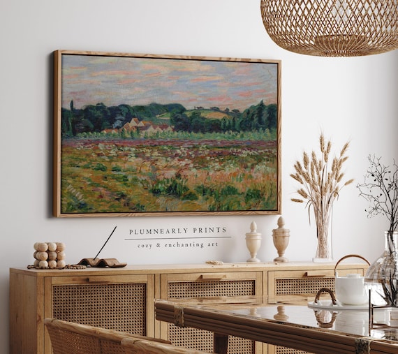 Countryside Village Landscape Oil Painting Framed Canvas Art