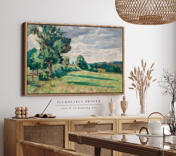 Guillaumin Sunny Meadow Landscape Impressionist Oil Painting Framed Canvas Art