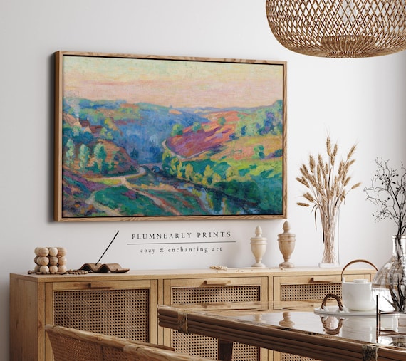 Guillaumin Mountain Valley Landscape Impressionist Oil Painting Framed Canvas Art