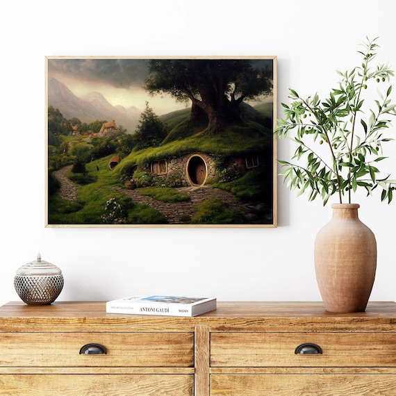 The Shire Hobbit House Landscape Oil Painting Art Print Poster