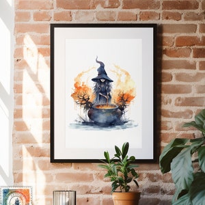 Watercolor Cauldron, Halloween, Halloween Art, Halloween Prints, Cauldron, Cauldron Art, Wall Art, Art Print, Cauldron Print, Witch Cauldron