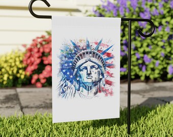 Arte em aquarela da América, Arte em aquarela, Arte da América, América, Arte dos EUA, Bandeira dos EUA, Bandeira do jardim, Lady Liberty, Bandeira da Liberdade, Dia da Independência