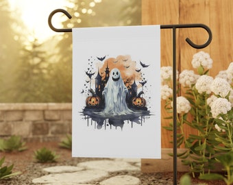 Akwarela Duch, Halloween, Sztuka Halloween, Duch Halloween, Duch, Sztuka Duchów, Flaga Ogrodowa, Sztuka Podwórkowa, Flaga Duchów, Flaga Duchów Halloween, Boo