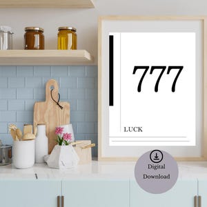 777 Angel Number Manifest Digital Wall Art Spiritual Poster