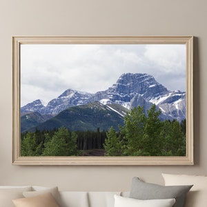 Alberta Mountains Canadian Rockies Fine Art Photo Print, Landscape Photography Unframed Travel Poster, Rustic Cabin Lodge Home & Wall Decor