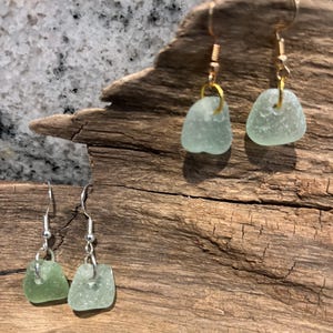 Light Aqua Sea Glass Earrings