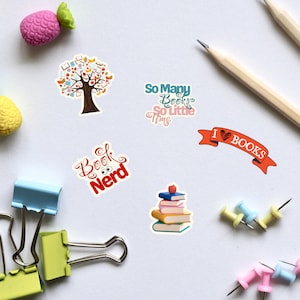 Book Lovers Digital Printable PNG Stickers - Etsy