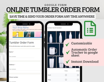 Bestelformulier voor custom beker: automatische tracker (Google-formulier: digitale download)