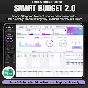 Semplice pianificatore di budget Excel Fogli Google Foglio di calcolo del budget Busta paga mensile Tracker del budget Budget delle spese Foglio di calcolo finanziario Viola