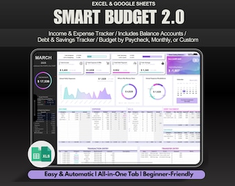 Simple Budget Planner: Excel & Google Sheets (Digital Download)