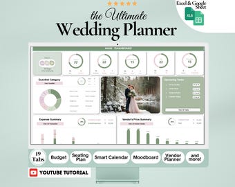 Wedding Planner Spreadsheet Excel Googlesheet Wedding Timeline Checklist Guestlist Wedding Itinerary Seatingplan engagement gifts for friend