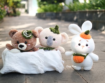 Crochet pattern animals/Bundle3in1 crochet pattern/English pattern PDF/Amigurumi pattern animals