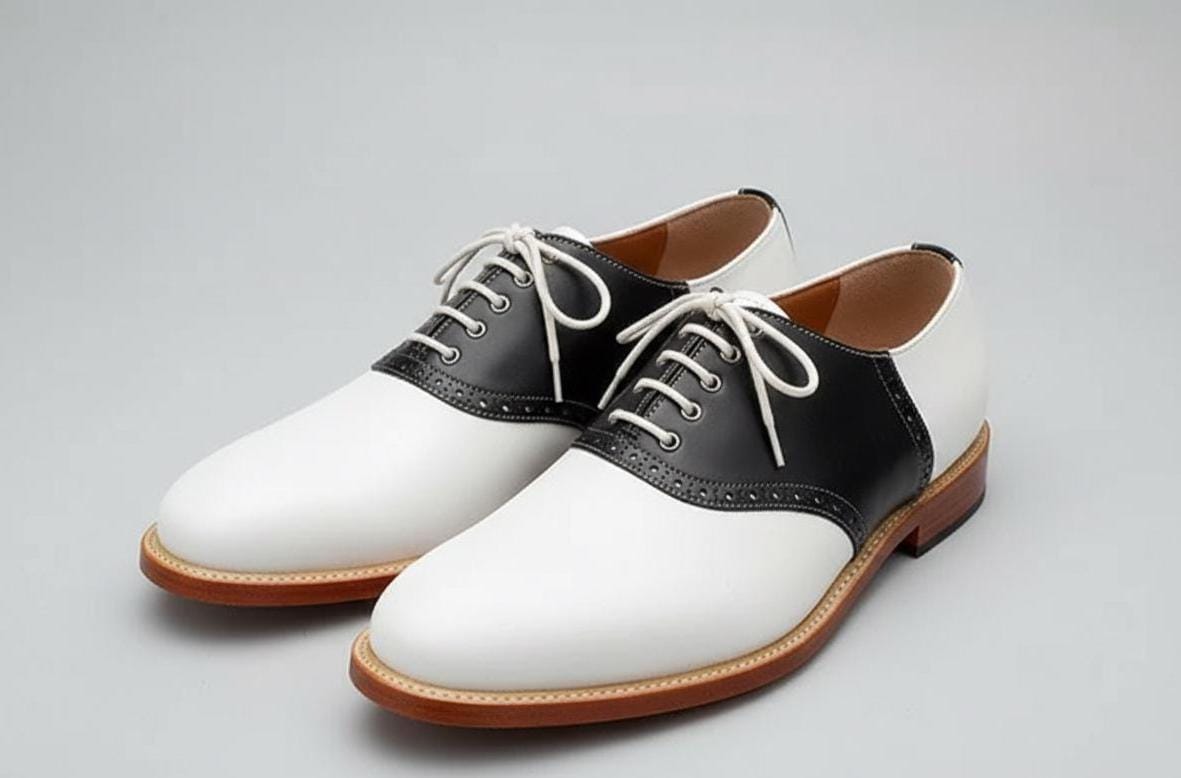 Mens Black and White Oxford Shoes - Etsy display picture 3