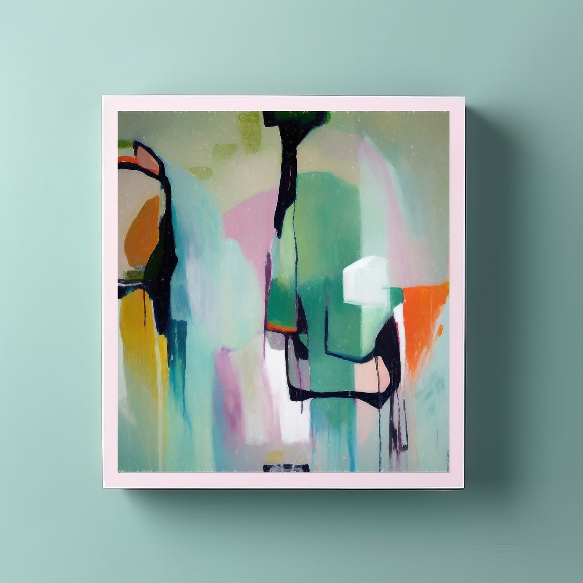 Vibrant Oasis Abstract Printable Art Modern Abstract Wall - Etsy