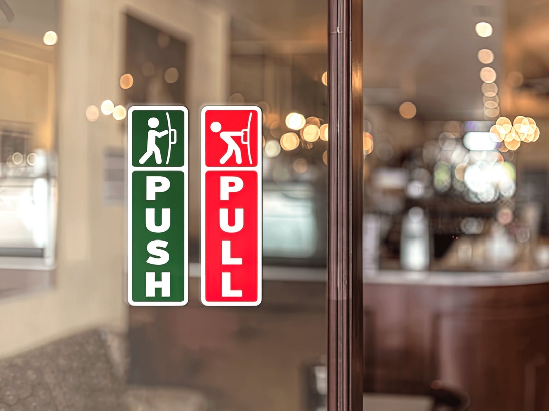 Push Pull Door Vinyl Sticker Sign Pack 10 for Offices Door - Etsy