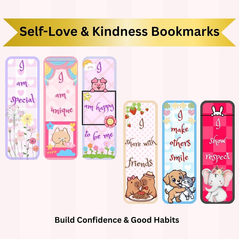 Affirmation Bookmarks for Kids Printable, Growth Mindset Bookmarks ...