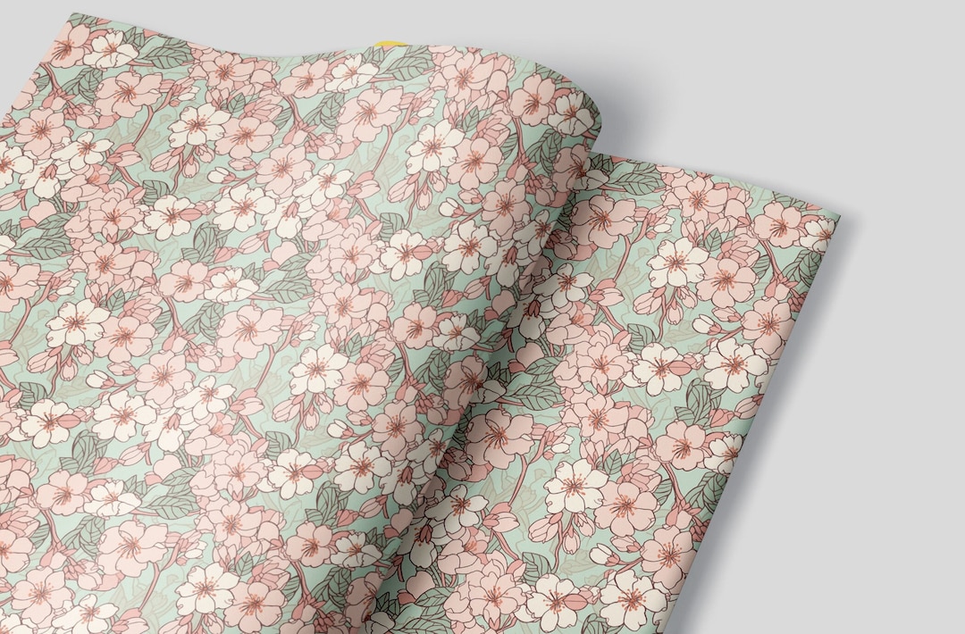 Sakura Cherry Blossom Wrapping Paper Sheets - Etsy